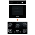 Combo Cooktop 5 bocas Brastemp + Forno de embutir a gás Brastemp 78 litros Preto (BDD75AE + BOA84AE) – BDD7_BOA8_CJ