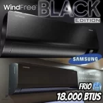 Ar-condicionado Split Inverter Samsung WindFree Black Edition Sem Vento 18.000 BTUs Frio AR18CVFCABTNAZ 220V