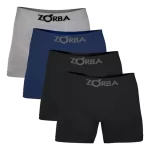 Kit Com 4 Cuecas Boxer Sem Costura Algodão Confortável Zorba