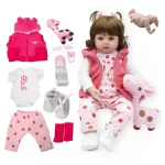 Brastoy Bebê Reborn Bonecas Realista De Silicone Menina 48 Cm