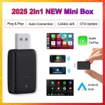 2025new com fio para carplay sem fio android auto 2in1 mini adaptador dongle conexão automática plug & play bluetooth wifi universal mini caixa – AliExpress