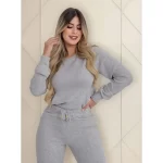 Conjunto Feminino De Frio 2 Peças Moderno Confortável
