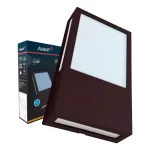 Arandela Externa Parede Led Integrado Cube Avant 12w Ip65 720lm 6500k 127/220v Cor Café Luz Branco Frio 341311371