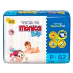 Fraldas Descartáveis Baby Qu4trosec Com 62 Unidades Tamanho P Turma Da Mônica