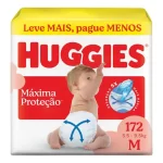 Huggies Fralda Descartável Máxima Proteção M – 172 Un