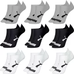Kit 9 Pares Meias Puma Sapatilha Cano Baixo Algodão Original
