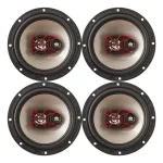 Kit 4 Alto Auto Falantes Bravox B3x60x 6 Polegadas Boca 6×6 Cor Preto E Vermelho
