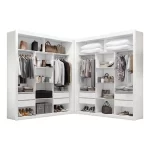 Guarda Roupa Amoudi Móveis Closet Casal Premium 8 Gavetas Cor Branco Sem Portas