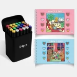 Livro Comfy E Cozy Capa Dura Espiral Explore Sua Criatividade Colorindo Com Marcadores 24 Canetinhas Ponta Dupla Para Colorir Educativo Volta As Aulas Férias Passatempo