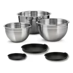 Vittak Conjunto 3 Bowls De Inox Com Tampas Plásticas Tamanhos Variados