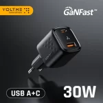 Voltme Usb C Carregador Rápido 30w Carregador Gan Qc Pd 3.0 Porta Dupla Adaptador Portátil Para Iphone 13 12 Ipad Xiaomi Carregador De Parede Rápido – Carregadores De Celulares – AliExpress