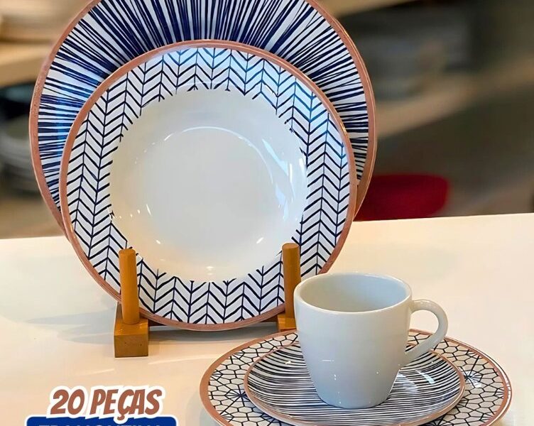 Aparelho de Jantar Tramontina Abstratta 20 Peças Cor Branco Liso