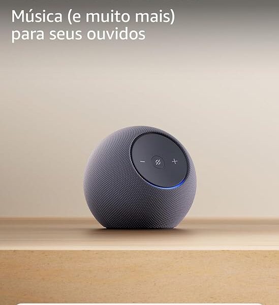Apresentamos o Amazon Echo Dot Max (Geração mais recente), smart speaker com Alexa, som envolvente e hub de casa inteligente integrado, ideal para sua sala de estar, Cor Grafite