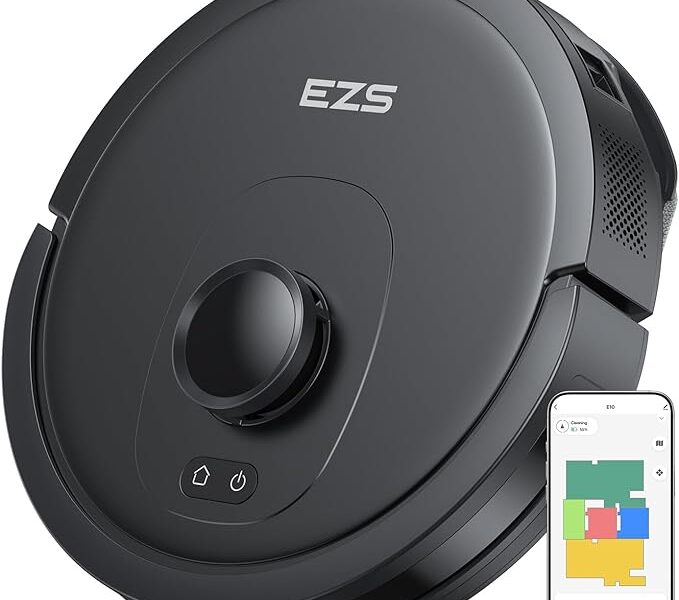 Aspirador Robô EZS E10, Sucção Ultra Forte de 5.500 Pa, Navegação a Laser iPath, para Limpeza Profunda de Pisos, Ideal para Cabelos e Pisos Duros