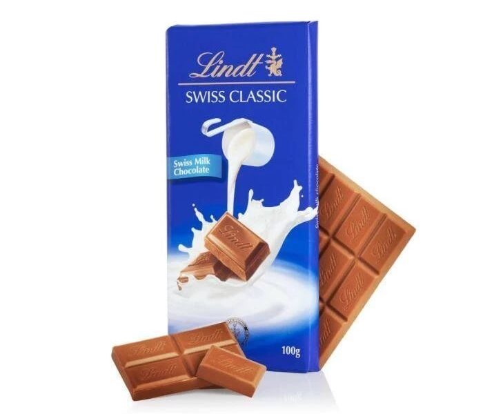 Barra De Chocolate Lindt Swiss Classic Ao Leite 100g