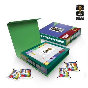 Box Premium Álbum de Figurinhas Capa Dura Prata Copa do Mundo FIFA 2026 EUA com 50 Pacotes de Figurinhas Panini – Álbum de Figurinhas –