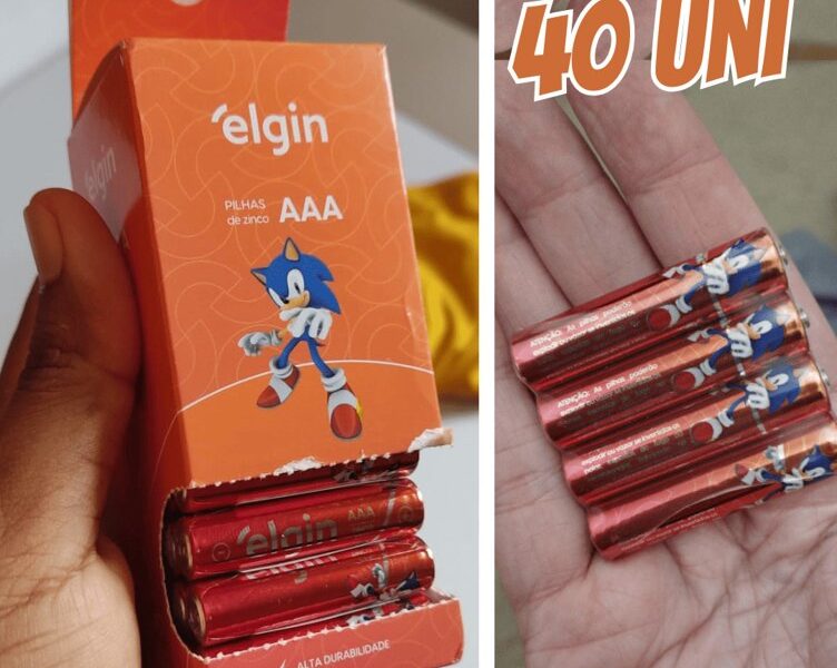Caixa de Pilha AAA com 40 unidades Elgin Palito – Tubo, Zinco