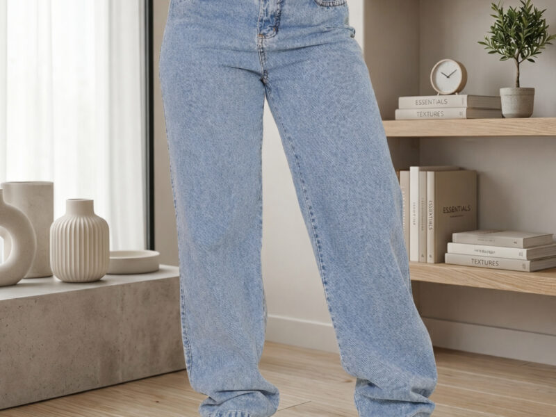 Calça Wide Leg Feminina Jeans Pantalona Cintura Alta Premium Stillger