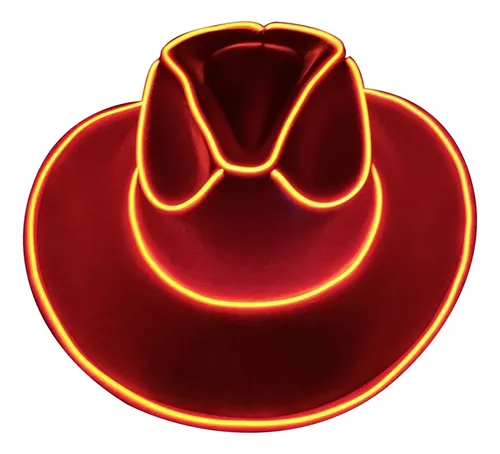 Chapéu Cowboy Com Luz De Led Para Festa Multicolor Free Size Eva