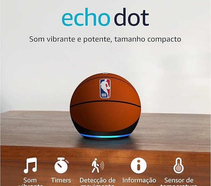 Echo Dot (Geração mais recente) | Edição Limitada Oficialmente Licenciado pela NBA