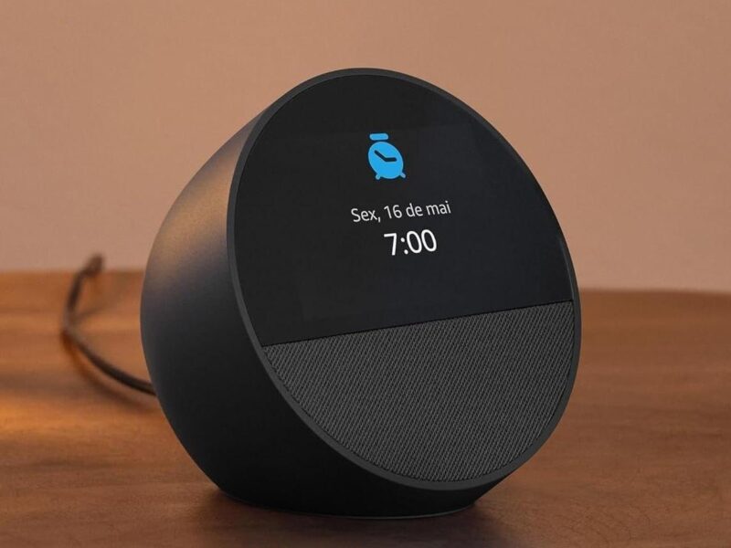 Echo Spot com Alexa (Geração mais recente) | Despertador inteligente com som vibrante | Cor Preta
