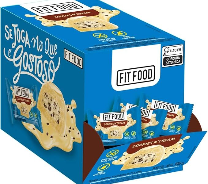 Fit Food Display Bombom de Chocolate Branco com Recheio Cookies n’ Cream – 14 Unidades de 14g