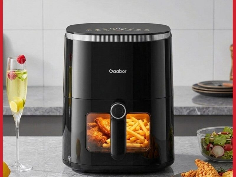 Fritadeira Elétrica Duo Touchscreen Sem Óleo Air Fryer 4.2L Gaabor 127V/220V Visor Transparente