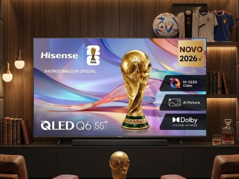Hisense Smart TV UHD 4K QLED 55″ Polegadas 55Q6QV com HDR10+, Dolby Atmos, Sports Mode, Game Mode Plus e Compatível com Alexa