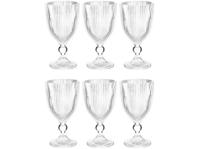 Jogo de Taças de Vidro 350ml 6 Peças Haus Concept Canelado – AliExpress 15