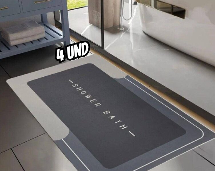 Kit4 Tapetes Para Banheiro Tapete Mágico Ultra Para Absorçã