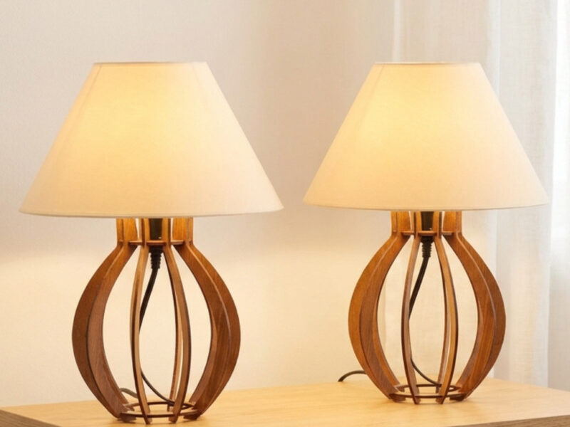 Kit 2 unidades Abajur La Finesse Cupula – Luminária Para Decoração Quarto e Sala