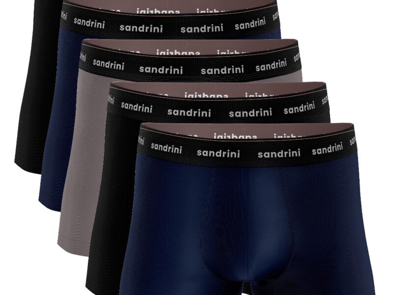 Kit 5 Cuecas Boxer Sandrini Algodão Adulto Masculinas Elastano Original cueca box Promoção