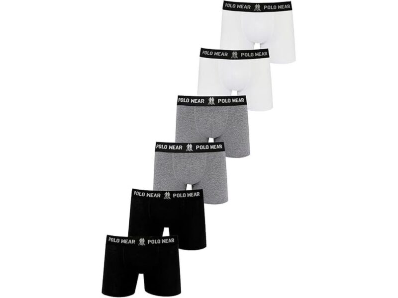 Kit 6 Cuecas Masculinas Boxer Algodão Sem Costura Lateral Polo Wear