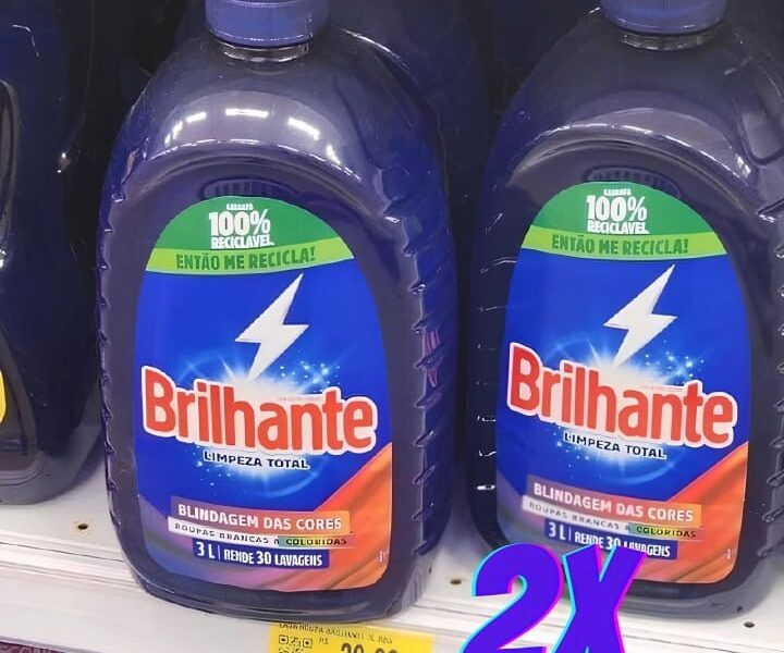 Kit Sabão Líquido Brilhante Limpeza Total – 3L Cada 2 Unidades – Sabão –
