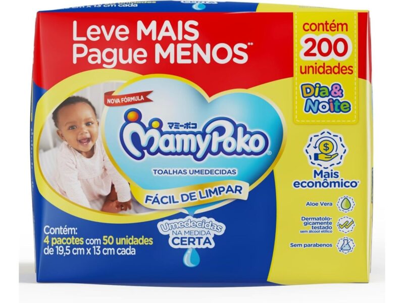 MamyPoko Lenços Umedecidos Dia&Noite 200 Unidades