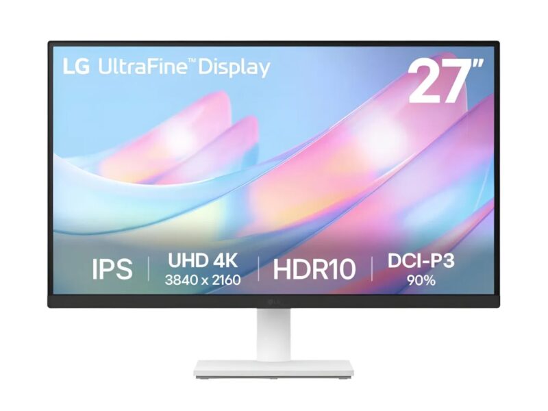 Monitor LG UltraFine™ – Tela IPS UHD 4K 27″, HDR10, DCI-P3 90%, Dynamic Action Sync – 27US500-W.