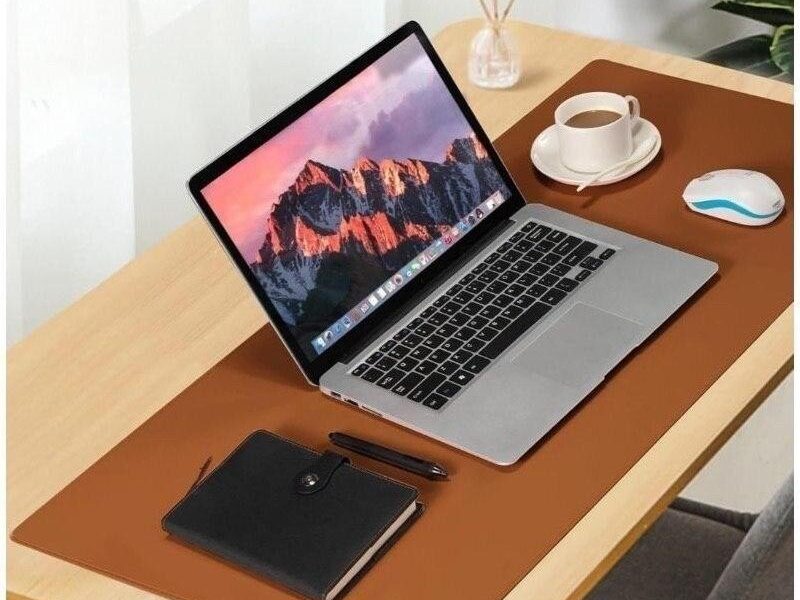 Mouse Pad Grande Couro Ecológico Costurado Básico 70 X 30