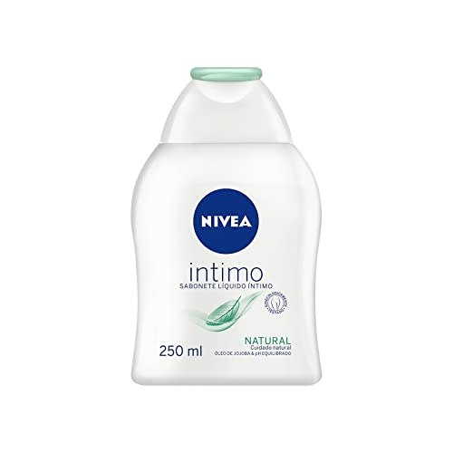 NIVEA Sabonete Líquido Íntimo Natural 250ml, Limpeza Suave, Mantém pH Natural, Óleo de Jojoba, Cuidado Delicado, Uso Diário