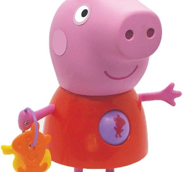 Peppa com Atividades – Peppa Pig, Elka, Corpo Vermelho/Braço/Pernas/Cabeça Rosa/Sapatos Preto/Figuras Coloridas