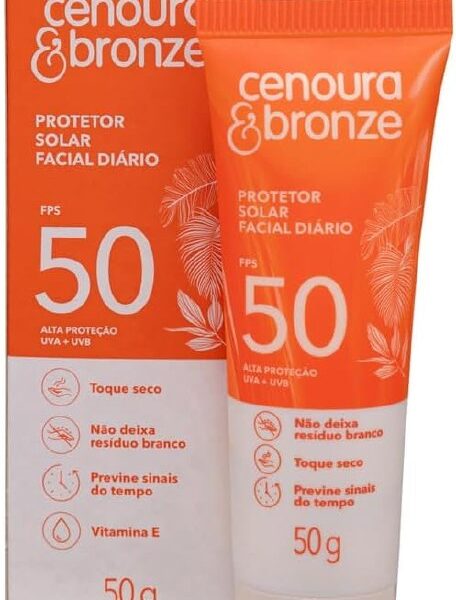Protetor Solar Facial Diário FPS 50 Cenoura & Bronze 50g