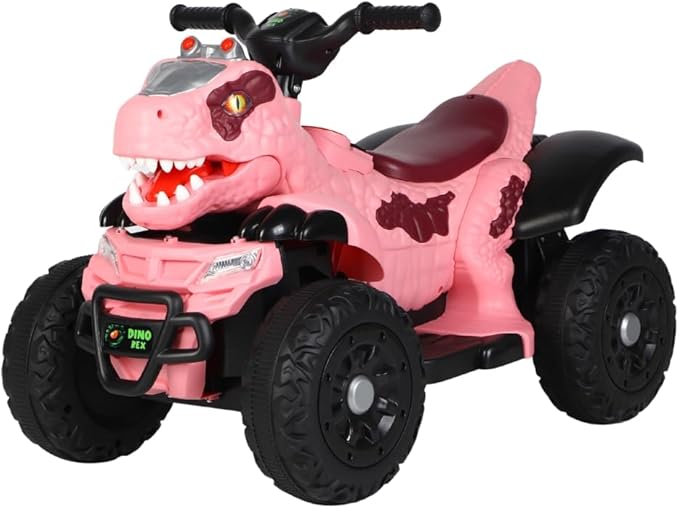 Quadriciclo Elétrico Infantil Marcha Frente/Ré Dino MaxiToys (Rosa)