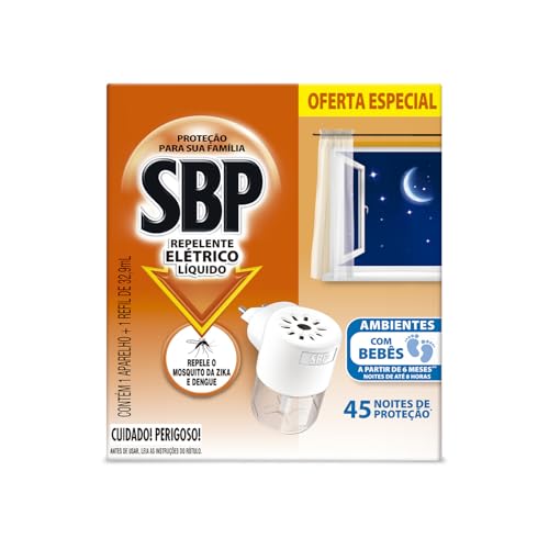 Repelente Elétrico Líquido SBP 45 Noites Novo Aparelho + Refil