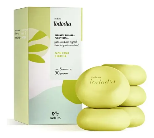 Sabonete em Barra Natura Tododia Capim Limão e Hortelã 5un 90g