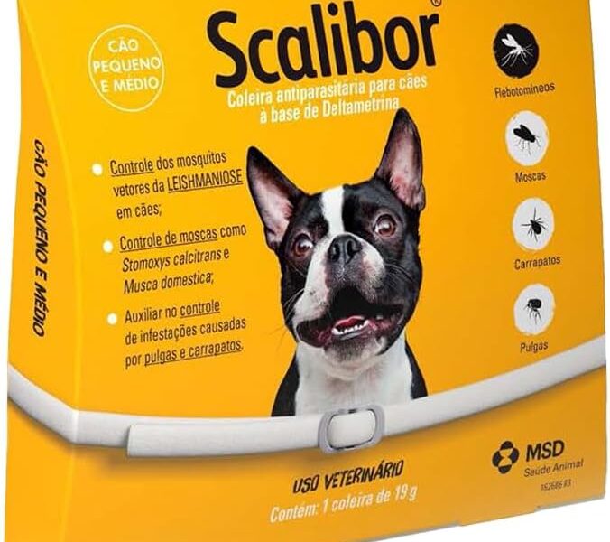 Scalibor® 19g – Coleira Antiparasitária contra mosquitos vetores da Leishmaniose – Cães porte médio 48cm – MSD Saúde Animal