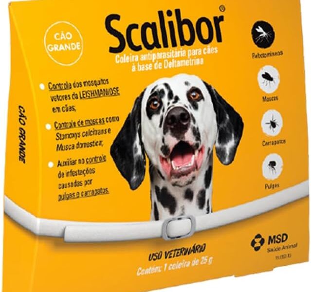 Scalibor® 25g – Coleira Antiparasitária contra mosquitos vetores da Leishmaniose – Cães porte grande 65cm – MSD Saúde Animal