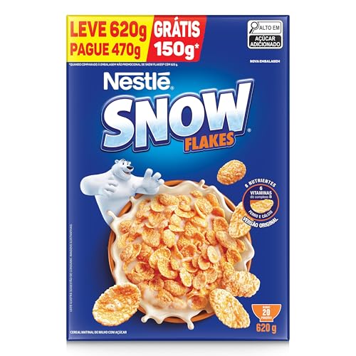 Snow Flakes Cereal Matinal Tradicional Leve 620G Embalagem Econômica