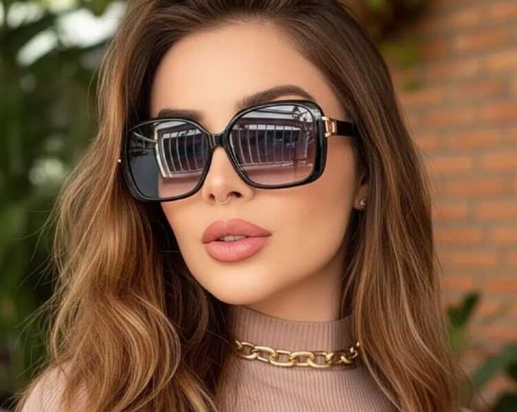 Óculos De Sol Feminino Viale Original Quadrado Luxo + Brinde