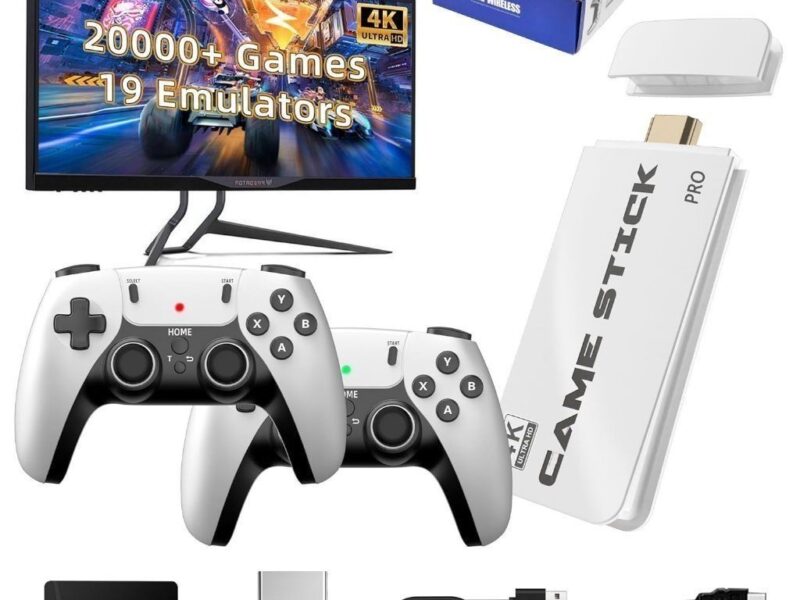 2025 NOVO Vídeo Game Stick M15 Pro 4k 64gb Hdmi Com 2 Controles Se Fio +20mil Jogos Moby