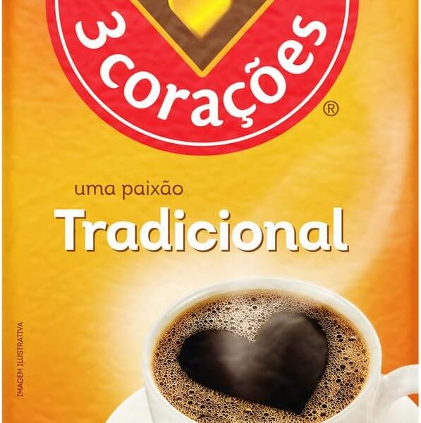 3 Corações Café Torrado e Moído Tradicional, 500g vácuo