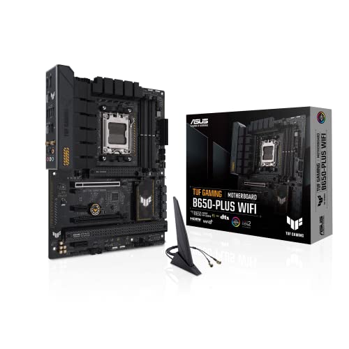 ASUS Placa mãe TUF Gaming B650-PLUS WiFi AMD B650 AM5 Ryzen Desktop 9000 8000 e 7000 ATX, 14 estágios de energia, PCIe 5.0 M.2, memória DDR5, WiFi 6 e Ethernet de 2,5 GB, suporte USB4 Aura Sync